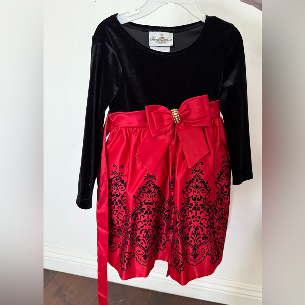 Elegant Black and Red Kids Dress 3T-5T